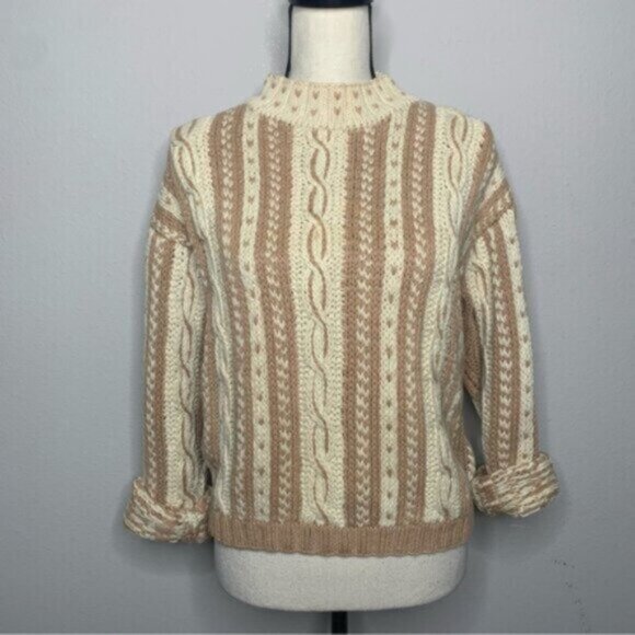Esprit Vintage Oversized Cowl Neck Chunky Cable Knit Sweater - Picture 9 of 14
